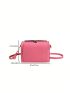 Mini Neon Pink Square Bag Geometric Embossed