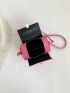 Mini Neon Pink Square Bag Geometric Embossed