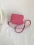 Mini Neon Pink Square Bag Geometric Embossed