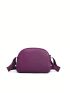 Purple Crossbody Bag Nylon Fashionable Patch Decor