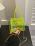 Mini Square Bag PVC Green Flap Funky