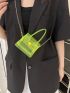 Mini Square Bag PVC Green Flap Funky