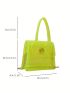 Mini Square Bag PVC Green Flap Funky