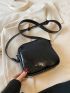 Mini Zipper Square Bag Minimalist Black Adjustable Strap