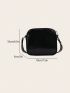 Mini Zipper Square Bag Minimalist Black Adjustable Strap