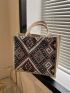 Geometric Pattern Shopper Bag Colorblock Vacation