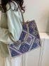 Geometric Pattern Shopper Bag Colorblock Vacation