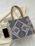 Geometric Pattern Shopper Bag Colorblock Vacation