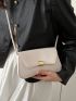 Small Novelty Bag White Metal Decor Flap For Work