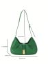 Fashionable Hobo Bag Solid Color Adjustable Strap PU