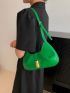 Fashionable Hobo Bag Solid Color Adjustable Strap PU