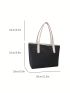 Fashionable Shoulder Tote Bag Geometric Pattern Double Handle PU