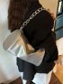 Black Bucket Bag Minimalist Chain Strap For Daily