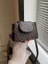 Mini Square Bag Clover Pattern Adjustable Strap PU Elegant