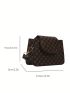 Mini Square Bag Clover Pattern Adjustable Strap PU Elegant