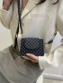 Mini Flap Square Bag Vintage Geometric Pattern PU