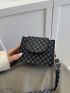 Mini Flap Square Bag Vintage Geometric Pattern PU