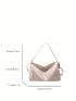 Large Hobo Bag Minimalist Adjustable Strap Zipper PU