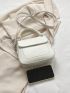 Mini Stitch Detail Saddle Bag White Flap For Daily