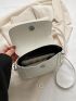 Mini Stitch Detail Saddle Bag White Flap For Daily