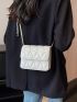 Mini Square Bag Quilted Flap PU Elegant