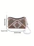 Geometric Pattern Hobo Bag Vacation Adjustable Strap Zipper