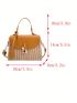 Mini Two Tone Straw Bag Metal Decor Fashionable For Vacation