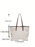 Women's Vintage Pattern Tote Bag, Large Capacity Shoulder Bag, Stylish Bag For Work