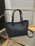 Geometric Pattern Square Bag Black Fashionable For Daily