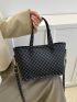 Geometric Pattern Square Bag Black Fashionable For Daily