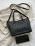 Geometric Pattern Square Bag Black Fashionable For Daily