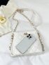 Mini Quilted Square Bag White Elegant Chain Strap