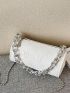 Mini White Chain Strap Women's Fashion Cylinder Bag Shoulder Bag Ladies Crossbody Bag