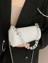 Mini White Chain Strap Women's Fashion Cylinder Bag Shoulder Bag Ladies Crossbody Bag