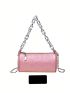 Mini Pink Chain Strap Women's Fashion Cylinder Bag Shoulder Bag Ladies Crossbody Bag