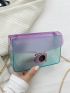 Mini Ombre Square Bag Metal Decor Flap Chain Strap