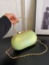 Mini Box Bag Green Metal Decor Top Handle