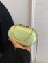 Mini Box Bag Green Metal Decor Top Handle