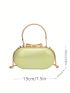 Mini Box Bag Green Metal Decor Top Handle