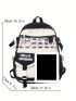 Colorblock Classic Backpack Pocket Front Adjustable Strap For Daily