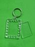 Clear Photo Frame Key Chain Acrylic Rectangle Insert Photo Picture Frame Key Ring Key Holder DIY Split