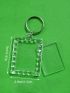 Clear Photo Frame Key Chain Acrylic Rectangle Insert Photo Picture Frame Key Ring Key Holder DIY Split