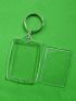 Clear Photo Frame Key Chain Acrylic Rectangle Insert Photo Picture Frame Key Ring Key Holder DIY Split