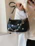 Small Metal Decor Square Bag Black Fashionable