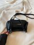 Small Metal Decor Square Bag Black Fashionable