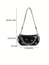 Small Metal Decor Square Bag Black Fashionable