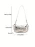 Small Metal Decor Square Bag Black Fashionable