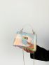 Mini Holographic Square Bag PVC Flap Chain Strap