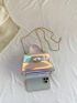 Mini Holographic Square Bag PVC Flap Chain Strap