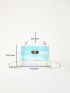 Mini Holographic Square Bag PVC Flap Chain Strap